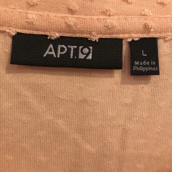 NWOT Apt. 9 peach color tunic w popcorn dots sz large. - Picture 3 of 7